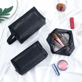 Nové Oka Transparentné Kozmetické Tašky Malé, Veľké Jasné, Čierny Make-Up Taška Prenosná Cestovná Toaletná Organizátor Rúž Skladovacie Puzdro