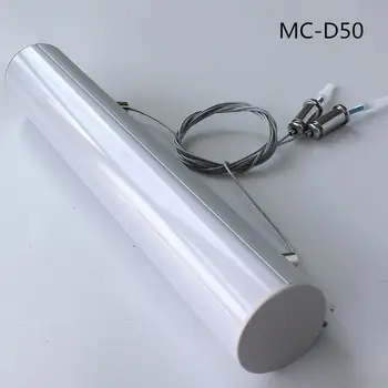 1 M/2 M dlhé 50mm priemer hliníkovej zliatiny profil s mliečnou PC kryt;S oceľovým lanom, Hliníkové led profil pre led pásy svetla