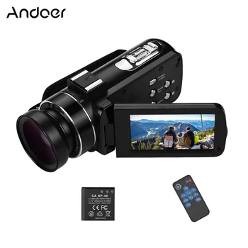 Andoer 4K Ultra HD Digitálna videokamera Videokameru Ručné DV s 0.45 X širokouhlý Objektív 3,0 Palca IPS Monitor Praskla Streľba