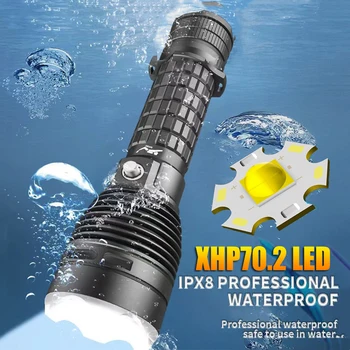 Profesionálne Spearfishing Potápanie Baterka XHP70.2 Baterka Svetlo Potápanie Pochodeň IPX8 Vodotesné Svietidlo Podmorský Lov