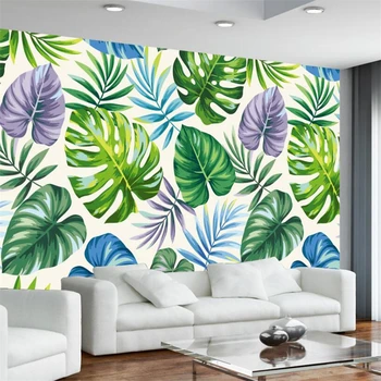 wellyu Moderný minimalistický tropickom dažďovom pralese banán leaf nástenná maľba pozadia vlastné veľké nástenné tapety abstraktných de parede