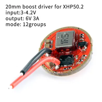 Ovládač pre xhp50.2 LED,vstup 3-4.2 V ,výstup 3A, priemer 20 mm,non-pwm,regulácia teploty, 12 skupín