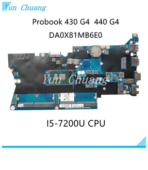 Pre HP ProBook 430 G4 440 G4 Notebook Doska S SR2ZU i5-GB 7200 905794-601 905794-001 DA0X81MB6E0 MB 100% Testované Rýchlu Loď