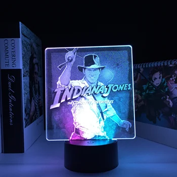 Dve Zvonenia LED stolná Lampa Indiana Jones Obrázok LED Nočné Svetlo Farebné Dve Tón Lampy, Spálňa Decor Darček k Narodeninám Svetlo