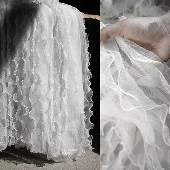 Biele Veľké Vlny Prehrabať Oka Textílie Afriky Šaty Pre Ženy 2022 Nové Elegantné Svadobné, Večerné Šaty Luxusnej