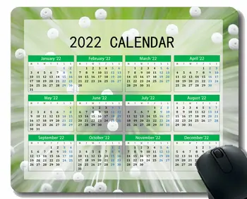 Kalendár 2022 Rok Podložka pod Myš,Svetlo, Ventilátor Drop Zelené Lúče protišmyková Gumová Mousepad s Trvanlivé Šité Okraje