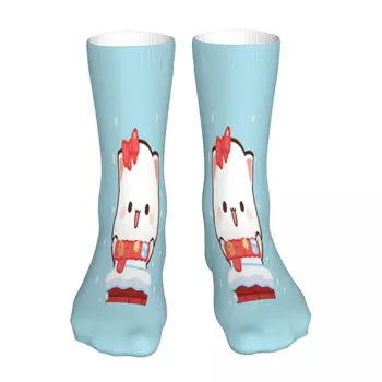 Sneh Broskyňa Goma Mochi Mačka Ponožky Ponožky Muži Ženy Polyester Pančuchy Prispôsobiteľný Dizajn