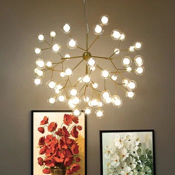 Nový Moderný LED firefly sputnik Luster svetlo štýlový strom pobočky luster žiarivka dekoratívneho stropu visí chandelies