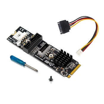 M. 2 PCI E K USB3.0 TYP-C+19/20P Rozhranie Rozširujúcej Karty Grafické Karty Video Extender M2 PCI-E Prevod Ťažba Stúpacie