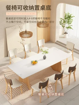 Veľké rodinné masívneho dreva čisto biely, bridlicová tabuľka krém štýl obdĺžnikový Nordic moderný jednoduchý čaj stôl písací stôl diskusia tabuľka