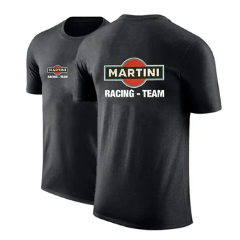 Martini Racing Vytlačené Nové Letné tričko classic Fashion Farbou Športové Bežné Kolo Krku Mužov A Žien Krátky Top T-shirts