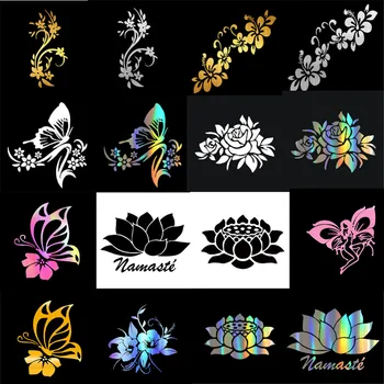 Tancredy Krásne Kvety, Nálepky Motýľ Lotus pupenec Série Vinyl Pre Auto, Tvarovanie Tela Okná Samolepky a Nálepky