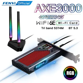 FENVI AXE3000 WiFi 6E AX210 Wireless 2.4 G/5G/6GHz 5374Mbps WiFi 802.11 AX/AC PCI Express Sieťová Karta Pre pripojenie Bluetooth 5.3 Adaptér