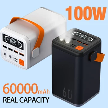 Vysoká kapacita power pack s digitálnym displejom, vonkajší mobile power pack, rýchle nabíjanie, originálne, 60Ah, 18WPD