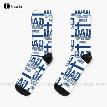 Nové fínsky Otec Fínsko Vlajkou Dizajn Pre Deň otcov Ponožky pánske Papuče Ponožky Osobné Vlastné Unisex Dospelých Ponožky Teen Ponožky