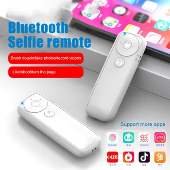 Mini Bezdrôtové Diaľkové ovládanie Tlačidlo Bluetooth-kompatibilné Uzávierky Vydania Fotografie Živé Vysielanie Self-timer Pre IOS a Android