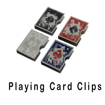Hrať Karty Klipy Chránič Držiak ( 4color,1mm T Nehrdzavejúcej Ocele) Kúzla Profesionálny Kúzelník zblízka Príslušenstvo