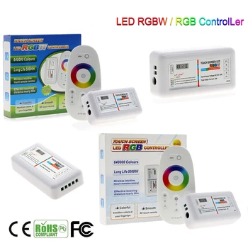5050 RGBW / RGB LED Controler Dotykový Displej 2.4 G DC12-24V 18A Diaľkový ovládač Pre RGB + SCS LED Pásy radič