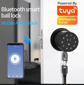 Z50 Q1 Elektronický Zámok Tuya Smart Lock Gombík Bluetooth Smartlife Valcové odtlačkov prstov Elektronické Kód na Uzamknutie APLIKÁCIE Ovládanie