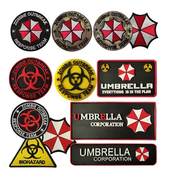 Umbrella Corporation, Vyšívané Škvrny Biochémie Dáždnik Armády Vojenské Odznaky Pre Oblečenie, Tašky