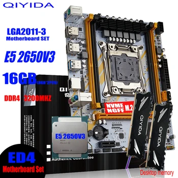 QIYIDA X99 Doska Set Kit Xeon E5 2650 V3 LGA CPU 2011-3 Procesor 16 G=2*8G DDR4 RAM Pamäte NVME M. 2 D4 C5