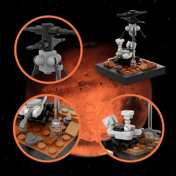 Stavebné kamene, Tehly MOC Ulici Priestor Mars Rover Krajiny Vrtuľník Drone diaľničnú známku Vesmírnej Stanice Robot Údaje Hračky urob si sám