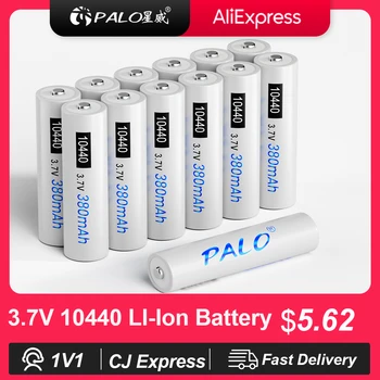 PALO 3,7 V 10440 Batérie 380mAh Tlačidlo Hore 10440 Nabíjateľné Lítiové Batérie AAA Rechargeble li-ion batérie S AAA Prípade