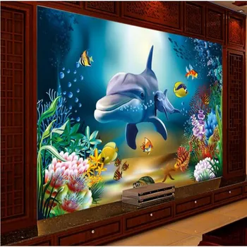 wellyu Vlastné veľké fresco 3D podmorský svet, obývacia izba TV pozadie netkaných tapiet abstraktných de parede para quarto