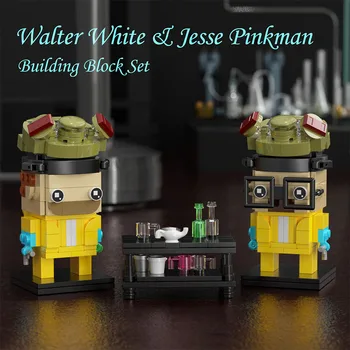 Moive Zlomiť Zlé Walter White Jesse Pinkman Obrázok stavebným Auta Brickheadz Charakter Tehla Model Hračka DIY Dieťa Darček k Narodeninám