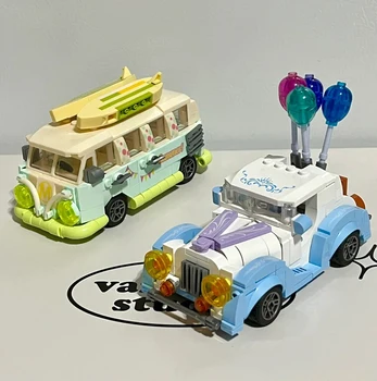 2023 Tvorivé Mini Stanice Model Stavebným Beatles Auto Turistické Gauč Vozidla, Model Vozidla Tehly Hračky Pre Dievčatá, Deti Darček