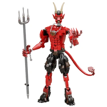 Red Devil Akcie Obrázok stavebným Kit MOC Halloween Sataned Demoned Obrázok Assassin Mecha Robot Tehla Model Hračky Vianočný Darček