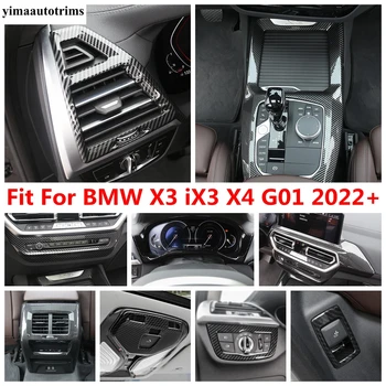 Výstroj Panel / Panel Rám / Okno Výťah /Navigácia Pásy Kryt Výbava Pre BMW X3 iX3 X4 G01 2022 2023 Uhlíkových Vlákien Príslušenstvo