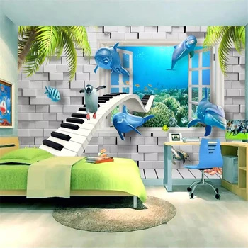 beibehang Vlastnú Tapetu 3D HD Moderné Tvorivé Podmorský Svet Deti Miestnosti 3D Pozadia na Stenu papier abstraktných de parede 3d