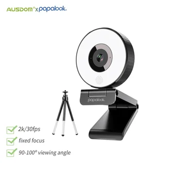 [Pôvodná]AUSDOM PA552 webová Kamera HD 1080P Pevné Zaostrenie USB Webová Kamera s Mikrofónom Ľahká Statív pre PC Škubnutí Skype OBS Pary