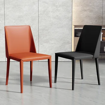 Hot predaj minimalistický sedlo kožené kreslo svetlo luxusných domov ergonomické dizajnér jedálenské stoličky priemyselné štýl reštaurácia späť