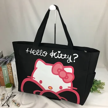 Sanrio Veľké Plátno Taška Hello Kitty Taška Cez Rameno Skladacia Super Veľká Kapacita Kabelka Nákupní Taška Skladovanie Taška