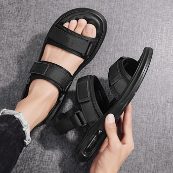 Muži Sandále 2023 Nové Letné Luxusné Pláži Zhora Kožené Sandále Ľahké Outdoorové Topánky Platformu Roman Muž Sandál