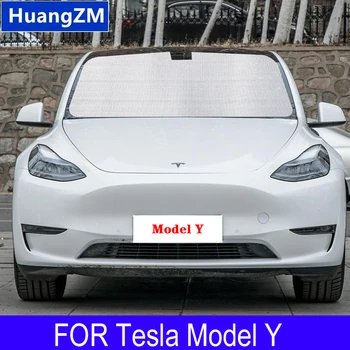 Pre Tesla Model Y Slnečníky UV Ochrany Opony slnečník Film Clonu Predné Sklo Kryt Chránič Auto Príslušenstvo