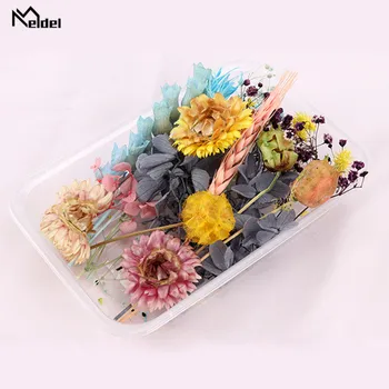 1 box sušených kvetov, sušených rastlín vonné sviečky sviečky náhrdelník prívesok v procese tvorby sušené kvety DIY materiálov