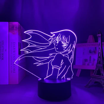 Anime Led Svetlo Bakemonogatari pre Spálňa Decor Nočné Svetlo Manga Detí, Darček k Narodeninám Izba Anime 3d Lampa Bakemonogatari
