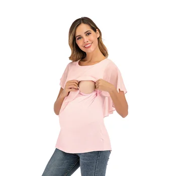 Nové Tehotných Žien Letné T-shirt Materstva Ženy Bežné Kŕmenie Krátky Rukáv Populárne Pohodlné Mäkké Topy