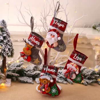Osobné Mini Vianočná Pančucha - prestieranie - Vianočný Darček, VIANOČNÉ Dovolenku Dekorom Vianočné Pančuchy Ponožky s Názvom