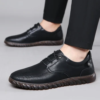 Klasický Muž, Šaty, Topánky šnurovacie Mužov Originálne Kožené Čierne Topánky vonkajšie módne Muž Oxford Formálne Topánky pre mužov