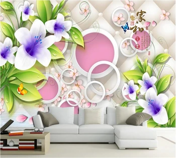 beibehang Prispôsobené krásne moderné tapety fotografie módne 3D soft kvet stereo pozadí nástennú maľbu abstraktných de parede