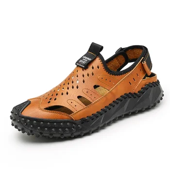 Pánske topánky letné nové pánske sandále módne vonkajšie Baotou priedušná papuče opotrebovaniu non-slip sandále ojota