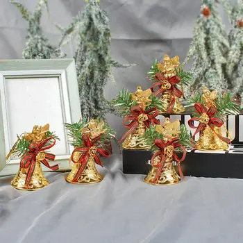 6Pcs Atraktívne Festival Bell Realistické Dekorácie Zlaté Vianočný Strom Zavesenie Zvonov Prívesok