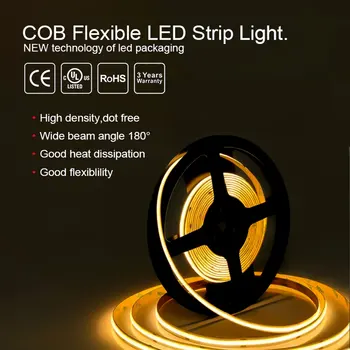 5mm COB LED Pásy Svetla 384 Led Flexibilné FOB COB Led Svetlo s Vysokou Hustotou Flexibilné 3000K 4000 K 6000K LED Pásky DC12v 24v