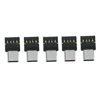 5 ks Ultra Mini Type-C, USB-C, USB 2.0 A OTG Adaptér pre Mobilný Telefón, Tablet a USB Kábel & Flash Disk