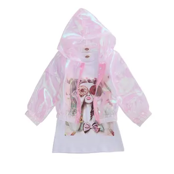 Imcute Baby Girl Krátky Rukáv T-Shirt Dress Ochranu Pred Slnkom Šaty, Kabát Letné Oblečenie