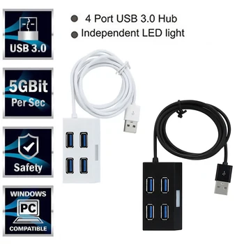 USB 2.0/3.0 HUB 4 Porty Multi USB2.0 Dock Adaptér Kábel Externý Prevodník USB Hub rozbočovač Pre Notebook Ploche Príslušenstvo